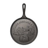 10.5 Inch Seasoned Cast Iron Griddle, John Deere Tractor