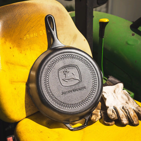 10.25 Inch Seasoned Cast Iron Skillet, John Deere Logo