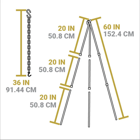 Adjustable Camp Tripod, 2 Pack