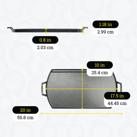 Blacklock Lightweight Cast Iron Double Burner Griddle