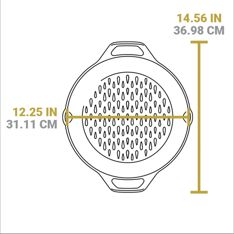 12 Inch Seasoned Cast Iron Dual Handle Grilling Basket