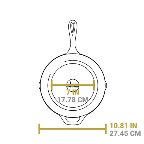 Lodge Chef Collection 10 Inch Seasoned Cast Iron Skillet, USA Frontier