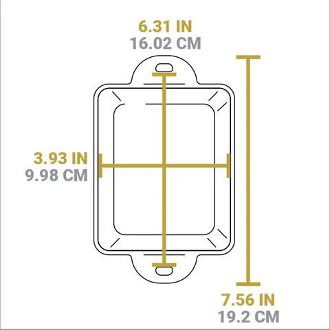 Heat-Treated Rectangular Cast Iron Mini Server